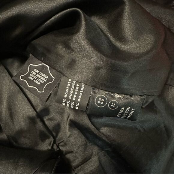 Noa Noa Trinity Matrix Grunge Black Leather Coat Size Medium Edgy E Girl - Picture 14 of 14